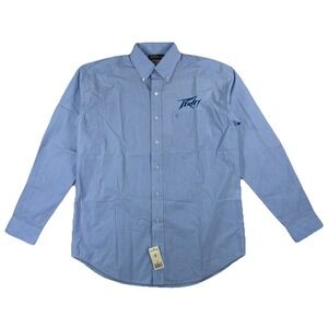 Stetson Peavey Button Down Long Sleeve Shirt Blue Men's Medium Brand New